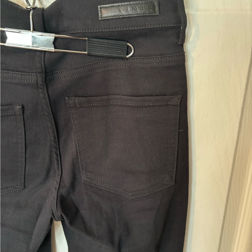 Express High Rise Distressed Black Jegging - Picture 5 of 7